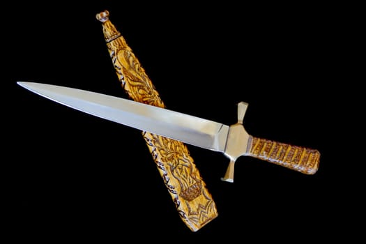 Image of cold weapon on black background