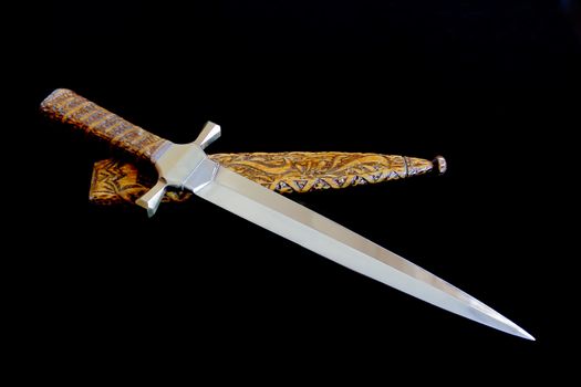 Image of cold weapon on black background