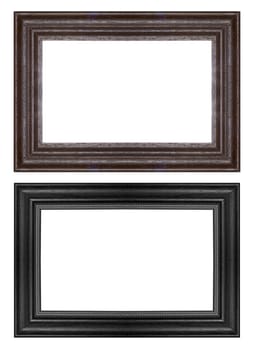 Classic wooden frame isolated on white background