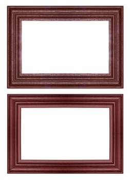 Classic wooden frame isolated on white background