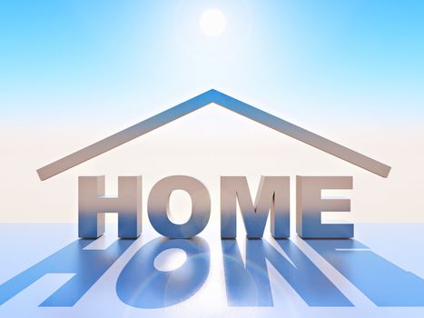 illustration of home in 3d letters
