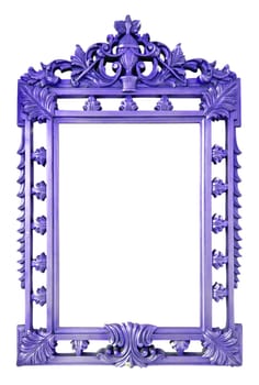 Blue picture frame. Isolated over white background