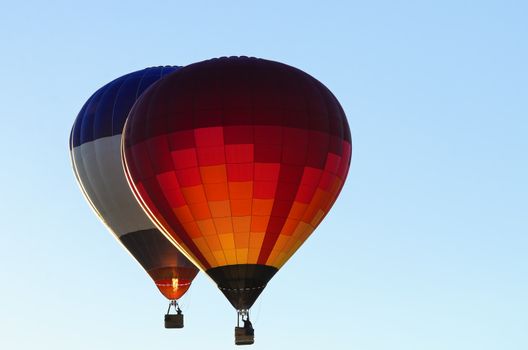 two hot air balloons
