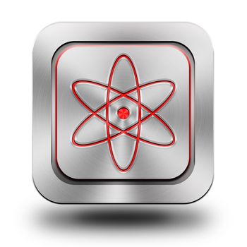 Nuclear aluminum glossy icon, button, sign