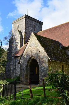 Late Norman 12th century church of St Andrews in the village of Edburton,Sussex,England.