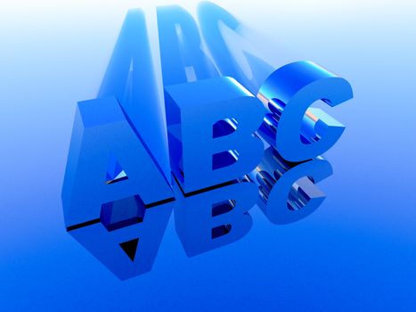 the letters ABC in 3 d