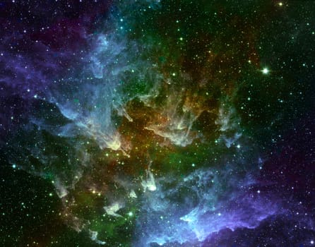 Star field in space, a nebulae and a gas congestion. "Elements of this image furnished by NASA".