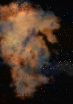 Far being shone nebula and star field against space. "Elements of this image furnished by NASA".