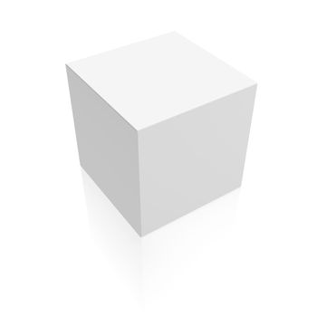 White box. 3d render isolated on white background