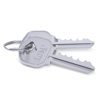 Metal keys. Isolated render on a white background