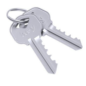 Metal keys. Isolated render on a white background