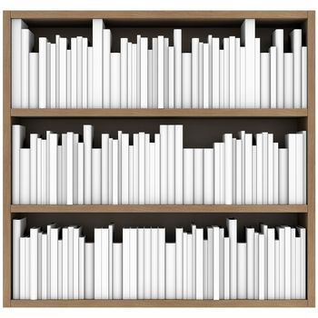 Bookshelf. 3d render isolated on white background