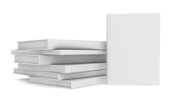 White books. Isolated render on a white background