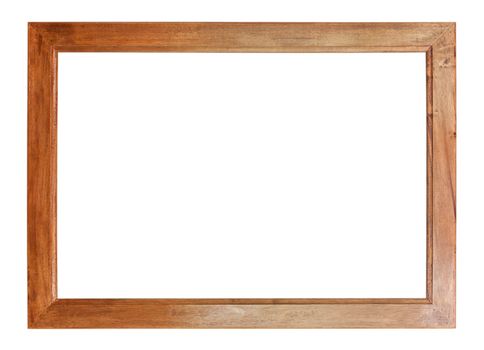 Classic wooden frame isolated on white background