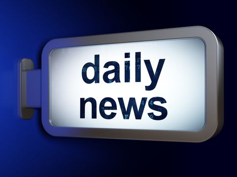 News concept: Daily News on advertising billboard background, 3d render