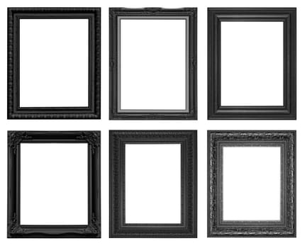 Set of black  vintage frame isolated on white background