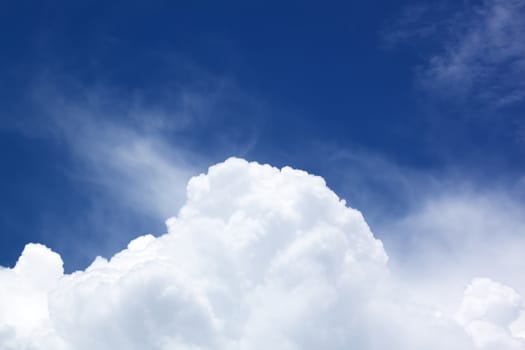 White fluffy clouds in the blue sky