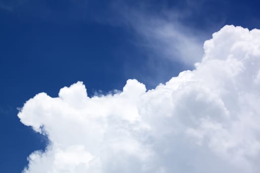 White fluffy clouds in the blue sky