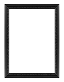 Old Antique Black frame Isolated Decorative Carved Wood Stand Antique Black Frame Isolated On White Background