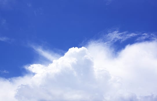 White fluffy clouds in the blue sky