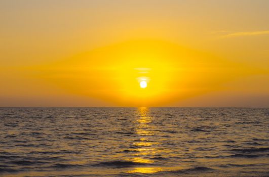 worm tone natural background sun set and sea 