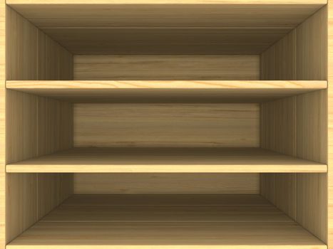 empty wooden box. 3D image