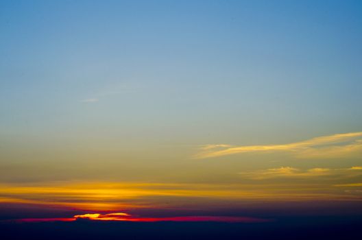 beautiful natural background the sun sets with clouds out door