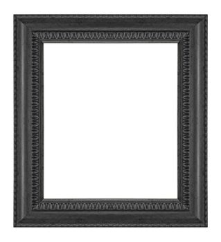 Old antique wooden frame isolated on white background.