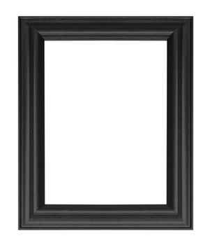 Old antique wooden frame isolated on white background.