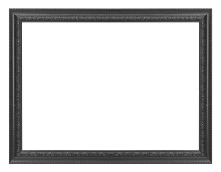 Old antique wooden frame isolated on white background.