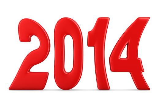2014 new year. Isolated 3D image