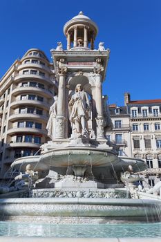 Renewed fountain in Place des Jacobins, Lyon 