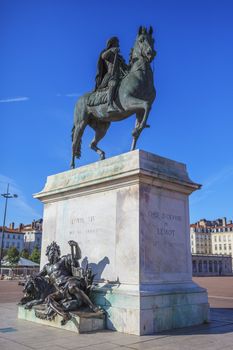 Statue of Louis XIV, Place Bellecour in Lyon, France 