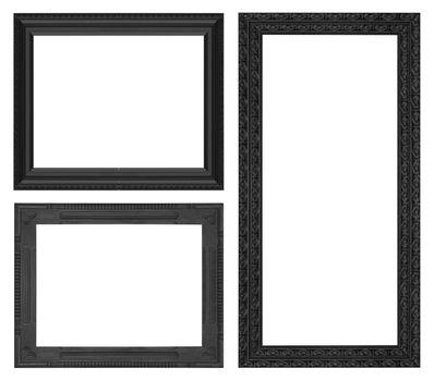 Classic wooden frame isolated on white background