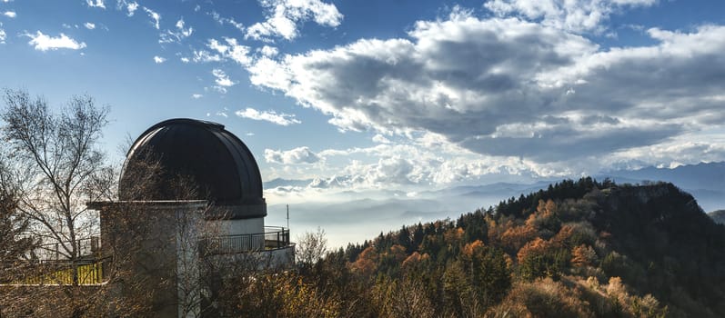 astronomical observatory on the top of the mountain Campo dei Fiori, Varese