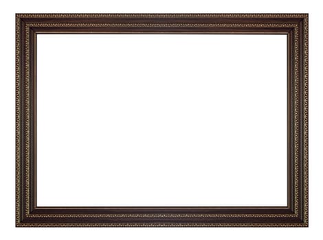 Classic wooden frame isolated on white background