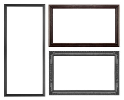 Classic wooden frame isolated on white background