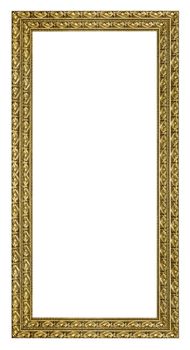 Gold vintage frame isolated on white background