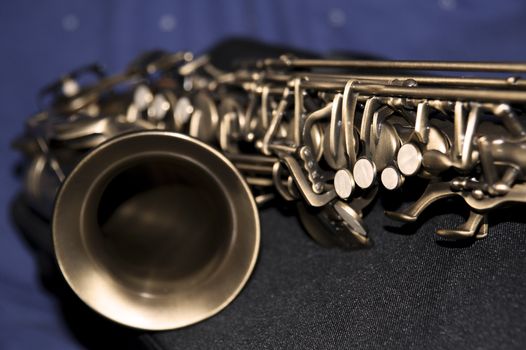 saxophone on a blue background