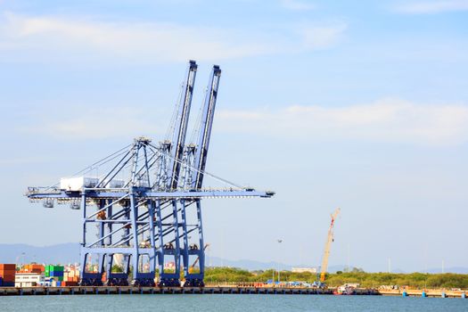 Big Industrial Port using as freight transport and global business