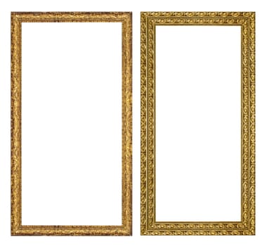 Gold vintage frame isolated on white background