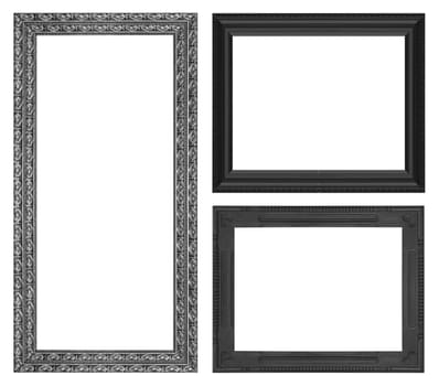 Classic wooden frame isolated on white background