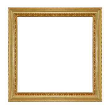 Antique Golden Frame Isolated On White Background