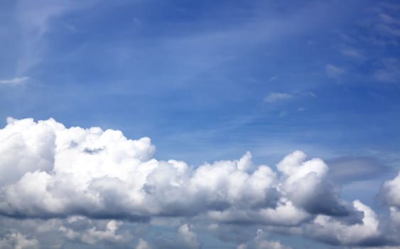 The vast blue sky and clouds sky.