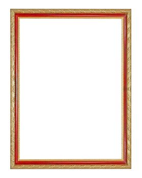 Antique Golden Frame Isolated On White Background