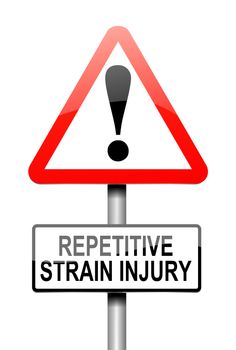 Illustration depicting a sign with a repetitive strain injury concept.