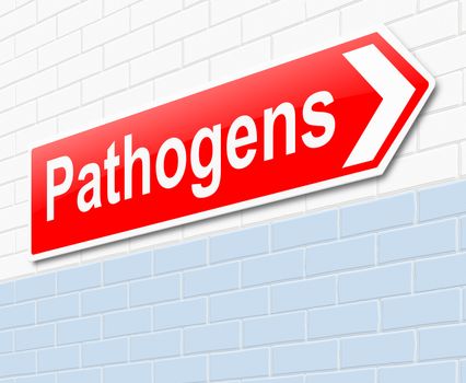 Illustration depicting a sign with a pathogens concept.