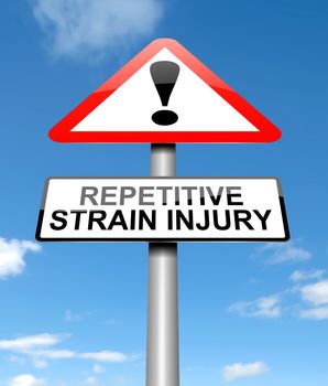 Illustration depicting a sign with a repetitive strain injury concept.
