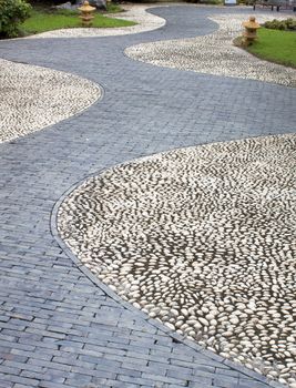 Road Walk the cobblestone old weathered beautiful.