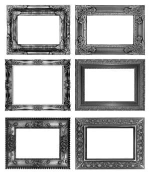 Set of black vintage frame isolated on white background